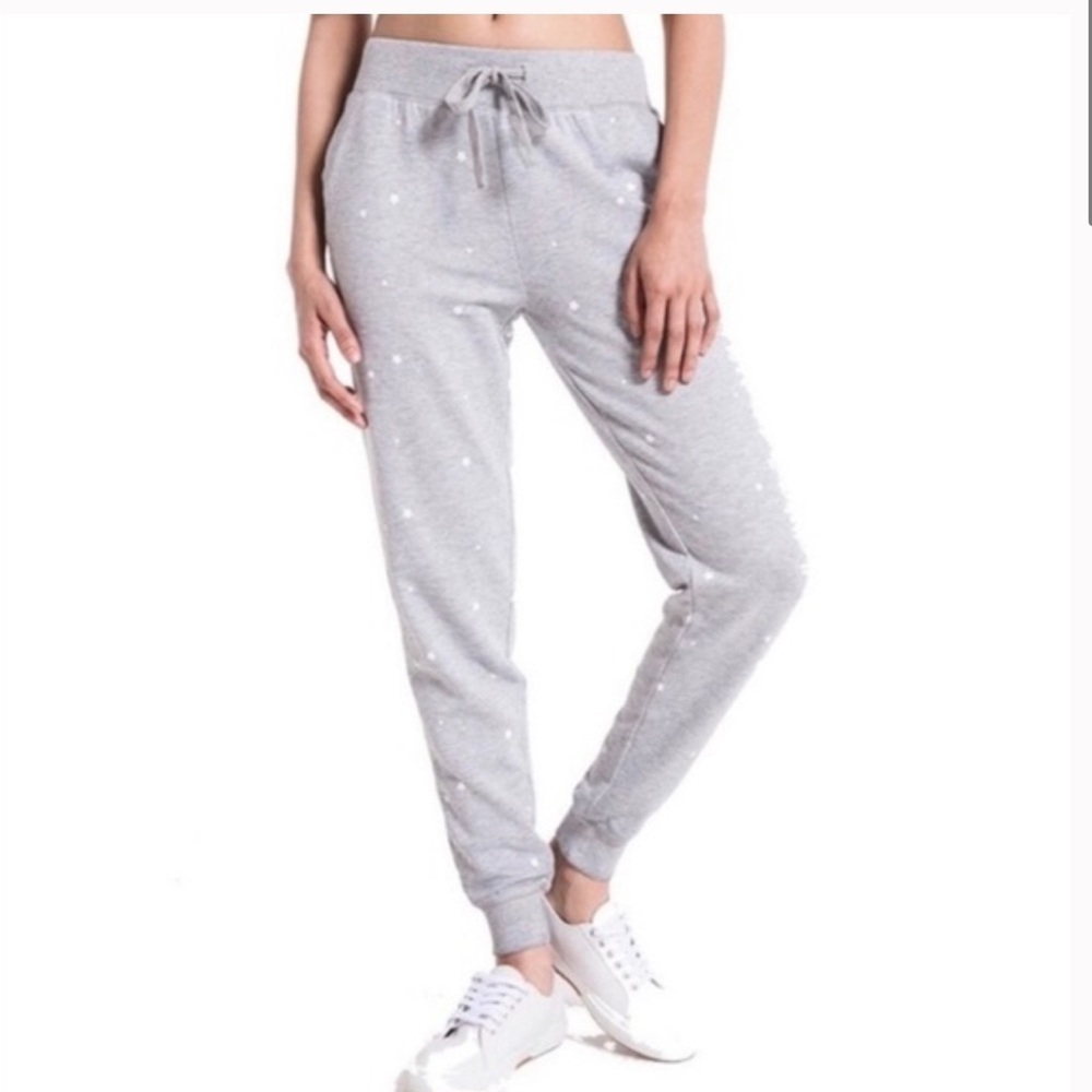 Z Supply The Star Print Gray Sweat Pant Joggers and Printed tee - Matching Set